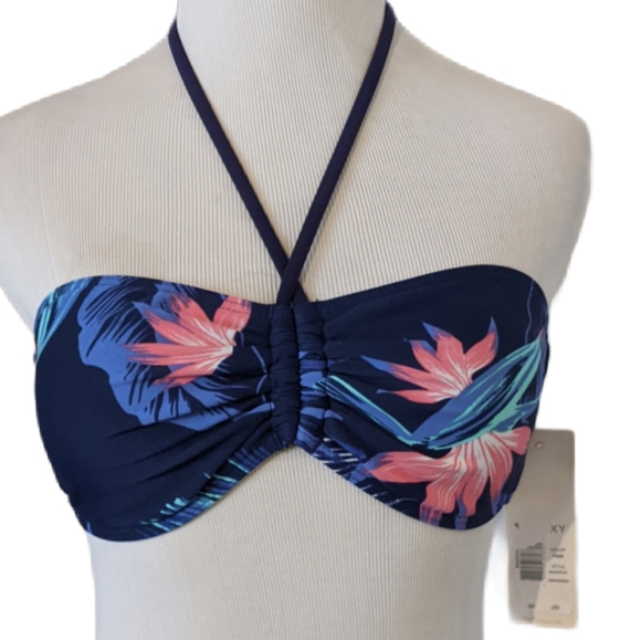 Roxy Bikini Top Tropical Getaway Bandeau Halter - Picture 3 of 6
